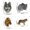 Picture of 13pcs Assorted Lion Tiger Leopard Wolf Deer Eagle Embroidered Safri Animal Patches Sew Iron on Applique Badge