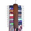 Picture of Umo Lorenzo Premium Wooden Necktie and Belt Hanger, Walnut Wood Center Organizer and Storage Rack with a Non-Slip Finish - 20 Hooks (Wooden)