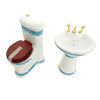 Picture of Dollhouse Bathroom Set 1/12 Scale Toilet Ceramic Miniature Furniture Accessories