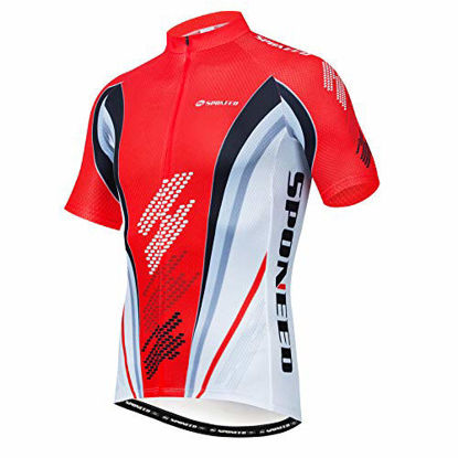 Picture of sponeed Bicycling Shirt Cycling Jersey Bike Tops Men Quick Dry Bicycle Jacket L US Red