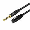 Picture of DREMAKE Balanced Cable 10 Foot TRS 6.35mm (1/4 Inch) Male to XLR Female Mic Cable for Amplifier, Speakers - Black