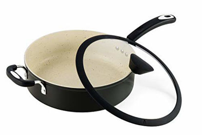 Picture of Ozeri Stone Earth All-in-One Sauce Pan 100% APEO, GenX, PFBS, PFOS, PFOA, NMP and NEP-Free German-Made Coating, 5 L (5.3 Quart), Lava Black