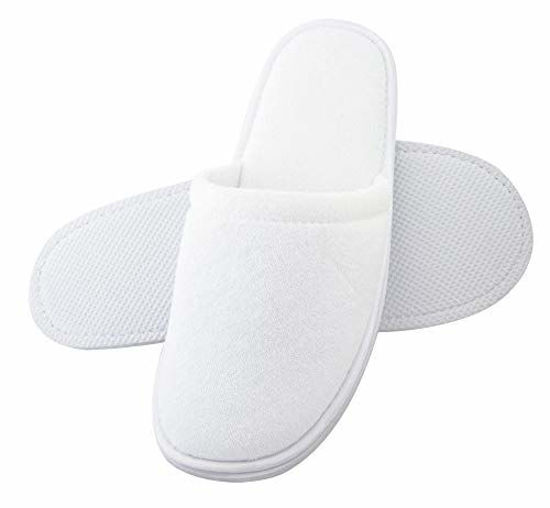 Picture of Fine Terry Spa Slippers - APPEARUS Closed Toe Hotel Unisex Slippers for Women and Men, One Size, White (1 Pair/AS134x1)