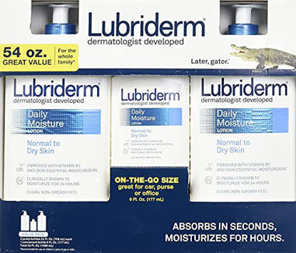 Picture of Lubriderm Dermatologist Daily Moisture Lotion for Normal to Dry Skin 3 Pack Value Pack