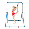 Picture of Gymnastics Bars Kids Training Bars for Home, Folding Horizontal Bars with Adjustable Height Expandable Gymnastics Equipment Junior Kip Monkey Bar for Girls & Boys (Blue)