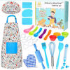 Picture of KALUDYA Kids Cooking and Baking Set,37 Pcs Kids Baking DIY Activity Kit Includes Kids Chef Hat and Apron, Oven Mitt,Cookie Cutters,Junior Cooking Set Kids Gift for 6+ Year Old Girls, Boys (Blue)