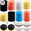 Picture of SIQUK 38 Pieces Car Polishing Pad Kit 3 Inch Buffing Pads Foam Polish Pads Polisher Attachment for Drill