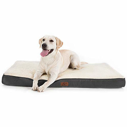 Picture of Bedsure Large Dog Bed for Large Dogs Up to 75lbs - Big Orthopedic Dog Beds with Removable Washable Cover, Egg Crate Foam Pet Bed Mat, Grey