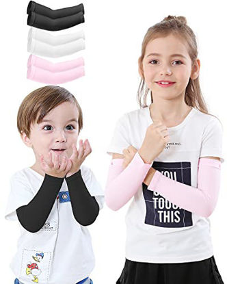 Picture of Newbyinn 1 or 3 Pairs Arm Sleeves for Kids Child Toddlers, UV Sun Protection, Cooling Sleeves to Cover Arms