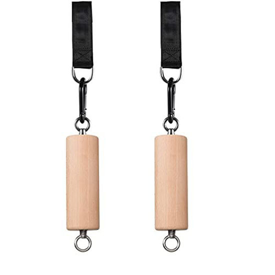 Picture of letsgood Wooden Pull Up Climbing Hold Grips - 1 Pair Hand Grips Strengthener Exerciser Training Tools for Grip Strength, Kettlebells, Workout, Bouldering, Ninja Warrior