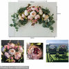 Picture of Wedding Arch Flowers, 30 Inch Rustic Artificial Floral Swag for Lintel, Green Leaves Rose Peony Sunflowers Door Wreath Home Decoration