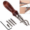 Picture of CJRSLRB 7Pcs Adjustable Stitching Groover and Creasing Edge Beveler, 7 in 1 Leather Skiving Grooving Tools, Leather Working Tools Kit