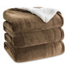 Picture of Bedsure Sherpa Fleece Bed Blankets Queen Size - Brown Thick Fuzzy Warm Soft Large Queen Blanket for Bed, 90x90 Inches