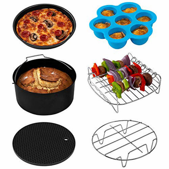 Picture of COSORI Accessories XL, Set of 6 Fit all 5.8Qt, 6Qt Air Fryer BPA Free, Dishwasher Safe, Non-stick Coating, C158-6AC, Black