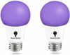 Picture of Bluex Bulbs 2 Pack LED Black Light Bulb, 9W A19 E26 Blacklight Bulb Level 385-400nm, Body Paint, Glow in The Dark LED Light Bulb Neon Glow Fluorescent Poster Black Bulb (2 Pack)