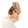 Picture of F FADVES Wedding Wool Pillbox Fascinators Felt Fedora Hat Women Flower Derby Church Tilt Hats Khaki