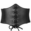 Picture of Black Corset Waist Belt for Women, Wide Elastic Tie Waspie Belt for Dresses 4.7inch