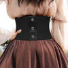 Picture of Black Corset Waist Belt for Women, Wide Elastic Tie Waspie Belt for Dresses 4.7inch