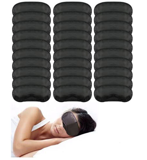 Picture of Eye Mask Sleep Masks Sleeping Mask Blindfold Eye Cover Team Building Games Party with Nose Pad and Adjustable Strap for Women Men Kids 4 Layers Black (30 pack)