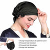 Picture of LilySilk Black Silk Sleeping Cap for Hair Stretchy -Night Cap- for Women 100 Real Silk Bonnet Sleep Cap- for Curls