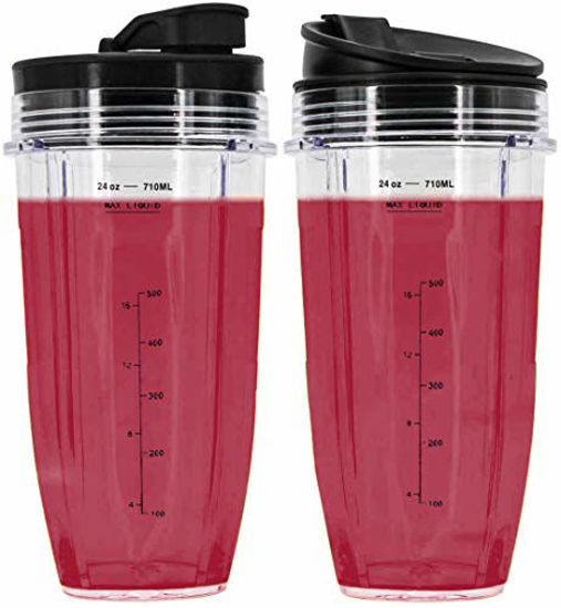 Picture of 24 oz Cups Compatible for Nutri Ninja Pro Replacement Cups with Sip & Seal Lid, Compatible with BL450 BL454 BL456, BL480, BL490, BL640, BL642, BL680 BL687 for Ninja Auto IQ Series Blenders(Pack of 2)