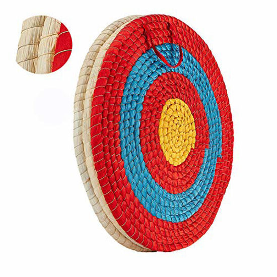 Picture of DOSTYLE Traditional Solid Straw Round Archery Target Shooting Bow Coloured Rope Target Face Three Layer for Shooting Practice