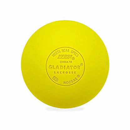 Picture of Gladiator Lacrosse Single Official Lacrosse Ball - Yellow - Meets NOCSAE Standards, SEI Certified