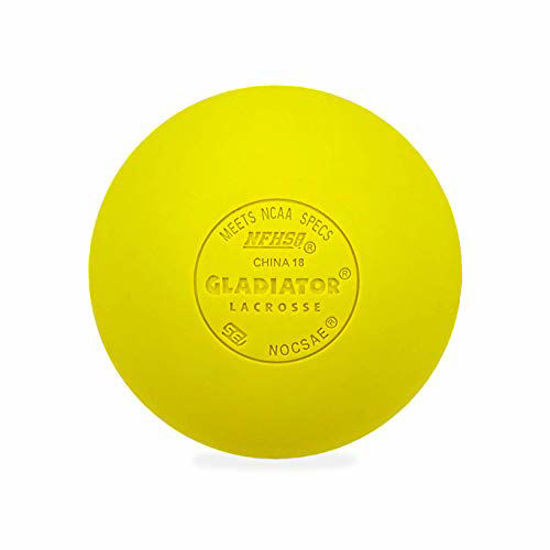 Picture of Gladiator Lacrosse Single Official Lacrosse Ball - Yellow - Meets NOCSAE Standards, SEI Certified