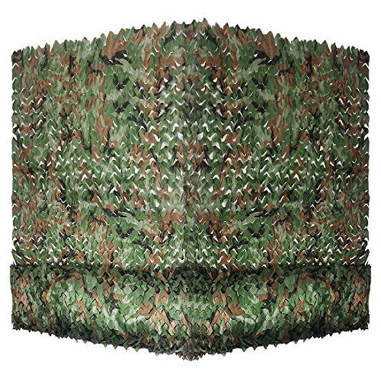 Picture of Yeacool Camouflage Netting Military Camo Nets for Party Decoration Hunting Sunshade Camping Shooting(Woodland Camo 6.5ftx5ft)