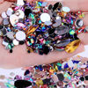 Picture of Mix Sizes 300pcs Crystal AB Mix Colors Nail Art Rhinestones DIY Non Hotfix Flatback Acrylic Nail Stones Gems For 3D Nails Art Decorations (Mix Colors)