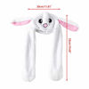 Picture of IronBuddy Rabbit Hat Ear Moving Jumping Hat Funny Bunny Plush Hat Cap for Women Girls, Cosplay Christmas Party Holiday Hat (White)