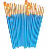 Picture of BOSOBO Paint Brushes Set, 2 Pack 20 Pcs Round Pointed Tip Paintbrushes Nylon Hair Artist Acrylic Paint Brushes for Acrylic Oil Watercolor, Face Nail Art, Miniature Detailing and Rock Painting, Blue