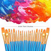 Picture of BOSOBO Paint Brushes Set, 2 Pack 20 Pcs Round Pointed Tip Paintbrushes Nylon Hair Artist Acrylic Paint Brushes for Acrylic Oil Watercolor, Face Nail Art, Miniature Detailing and Rock Painting, Blue