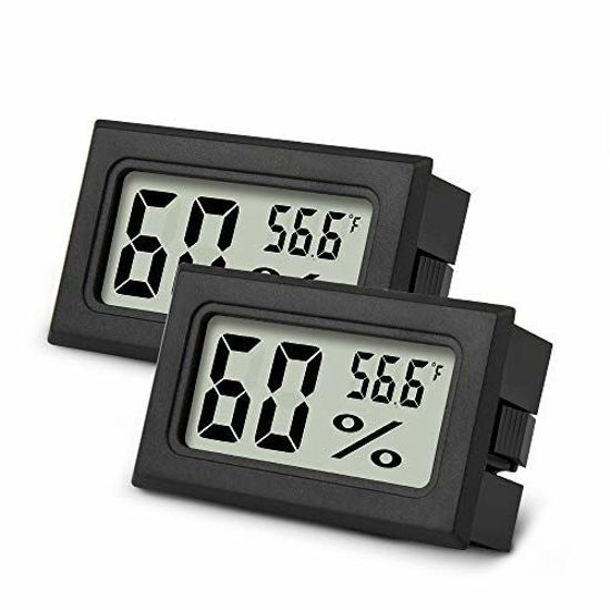 Picture of Mini Hygrometer Thermometer 2PCS Mini Digital Humidity Gauge, AikTryee Hygrometer Indoor Humidity Monitor, Temperature Humidity Gauge Meter for Humidors, Greenhouse, Garden, Cellar, Closet, Etc