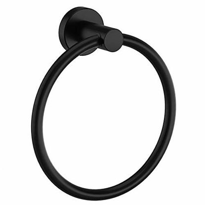 Picture of Marmolux Acc Black Towel Ring Hand Towel Holder for Bathroom Hand Towel Racks Wall Mount Bathroom Hardware Simple Round Towel Hanger SUS 304 Stainless Steel, Matte Black