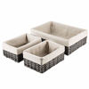 Picture of Hosroome Handmade Wicker Storage Baskets Set Shelf Baskets Woven Decorative Home Storage Bins Decorative Baskets Organizing Baskets Nesting Baskets(Set of 3,Grey)