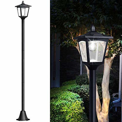 Picture of 67" Solar Lamp Post Lights Outdoor, Solar Powered Vintage Street Lights for Garden, Lawn, Pathway, Driveway, Front/Back Door