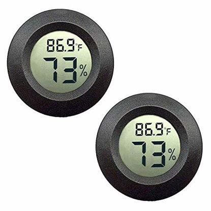 Digital Thermometer Hygrometer, Mini Room Temperature Meter Indoor Humidity  Gauge For Greenhouse Cars Home Office(2pcs, Black) Z