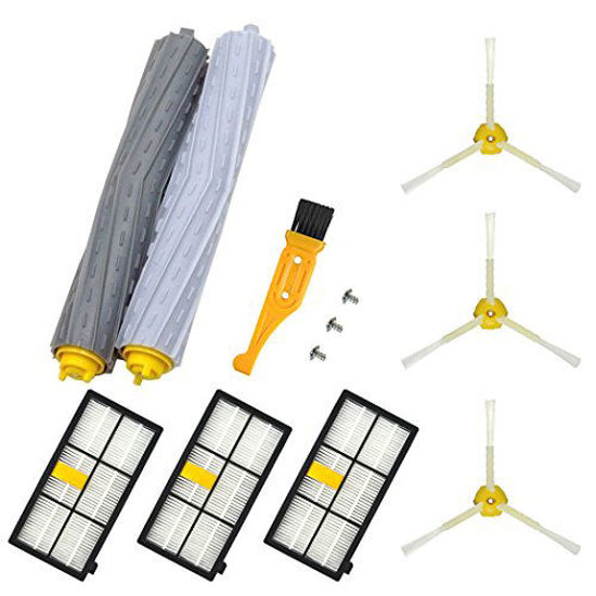 Picture of Replacement Parts for IRobot Roomba 800 900 Series 800 805 850 860 861 866 870 880 890 960 964 961 980 Vacuum Cleaner Accessories,1 Set Rollers Debris Extractors,3 Hepa Filters, 3 Side Brushes