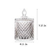 Picture of RockTrend Home Decorative Butterfly Candy Jar Candy Dish Candy Buffet Storage Container Clear Crystal Diamond Faceted Jar with Crystal Lid-Large-16 OZ (Round, 16 OZ)