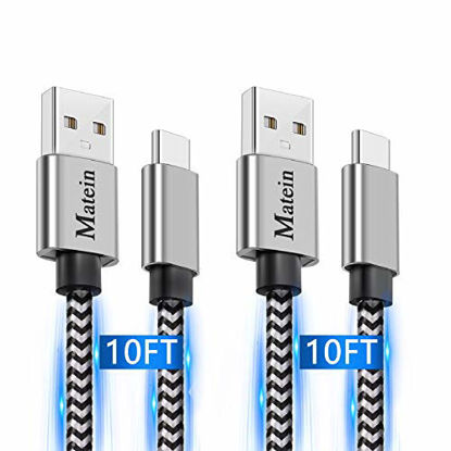 Picture of USB C 3A Fast Charging Cable, 2 Pack 10FT Extra Long Durable Braided USB Type C Cable Cord Compatible with Samsung Galaxy S20 Plus S10 S10E S9 S8,Google Pixel 4 3 3A 2 XL, and Other USB C Charger