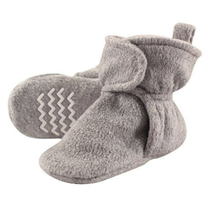 Picture of Hudson Baby Unisex Cozy Fleece Booties, Heather Gray, 6-12 Months