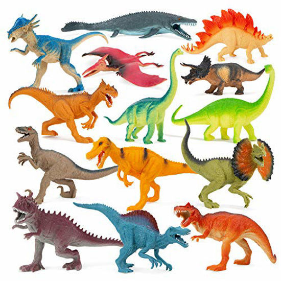 Picture of Boley 14 Pk Dinosaur Toys for Kids with Educational Pamphlet - 9" Long Dinosaur Toy Figures for Boys & Girls Ages 3+