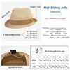 Picture of Fancet Mens Straw Panama Fedora Packable Sun Summer Beach Hat Trilby Women Beige M