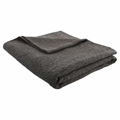 Picture of JMR Grey 62x80 Military Wool Blanket for Emergency ,Camping & Everyday Use (Grey)