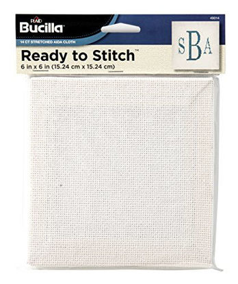 Picture of Bucilla Ready To Stitch Blank Aida Cloth, 6 by 6-Inch, White