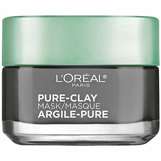 Picture of L'Oreal Paris Skincare Pure Clay Face Mask with Charcoal for Dull Skin to Detox & Brighten Skin, Clay Mask, at home face mask, 1.7 oz.