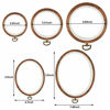 Picture of QLOUNI 5 Pcs Embroidery Hoops Set Cross Stitch Hoop Ring Imitated Wood Display Frame-Circle and Oval Hand Embroidery Kits for Art Craft Sewing