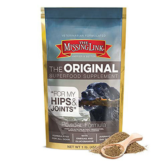 Picture of The Missing Link Original Hips & Joints Powder, All-Natural Veterinarian Formulated Superfood Dog Supplement, Balanced Omegas 3 & 6 + Glucosamine + Dietary Fiber for Mobility & Digestive Health, 1lb