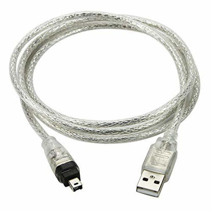 Picture of Chenyang CY USB Male to Firewire IEEE 1394 4Pin Male iLink Adapter Cord Cable for DCR-TRV75E DV 1m USB Firewire Cable